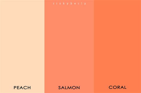 Perbedaan Warna Peach dan Salem pada Spektrum Warna